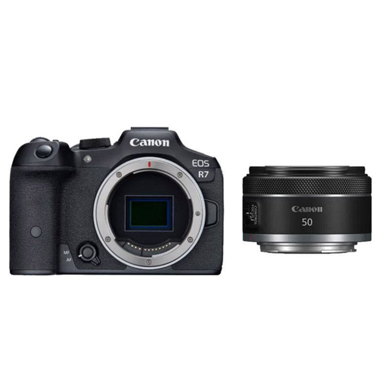 佳能（Canon） EOS R7 微单相机 高速度 高分辨率 APS-C画幅专业数码相机 R7单机+RF50 1.8镜头套装【专业人像】